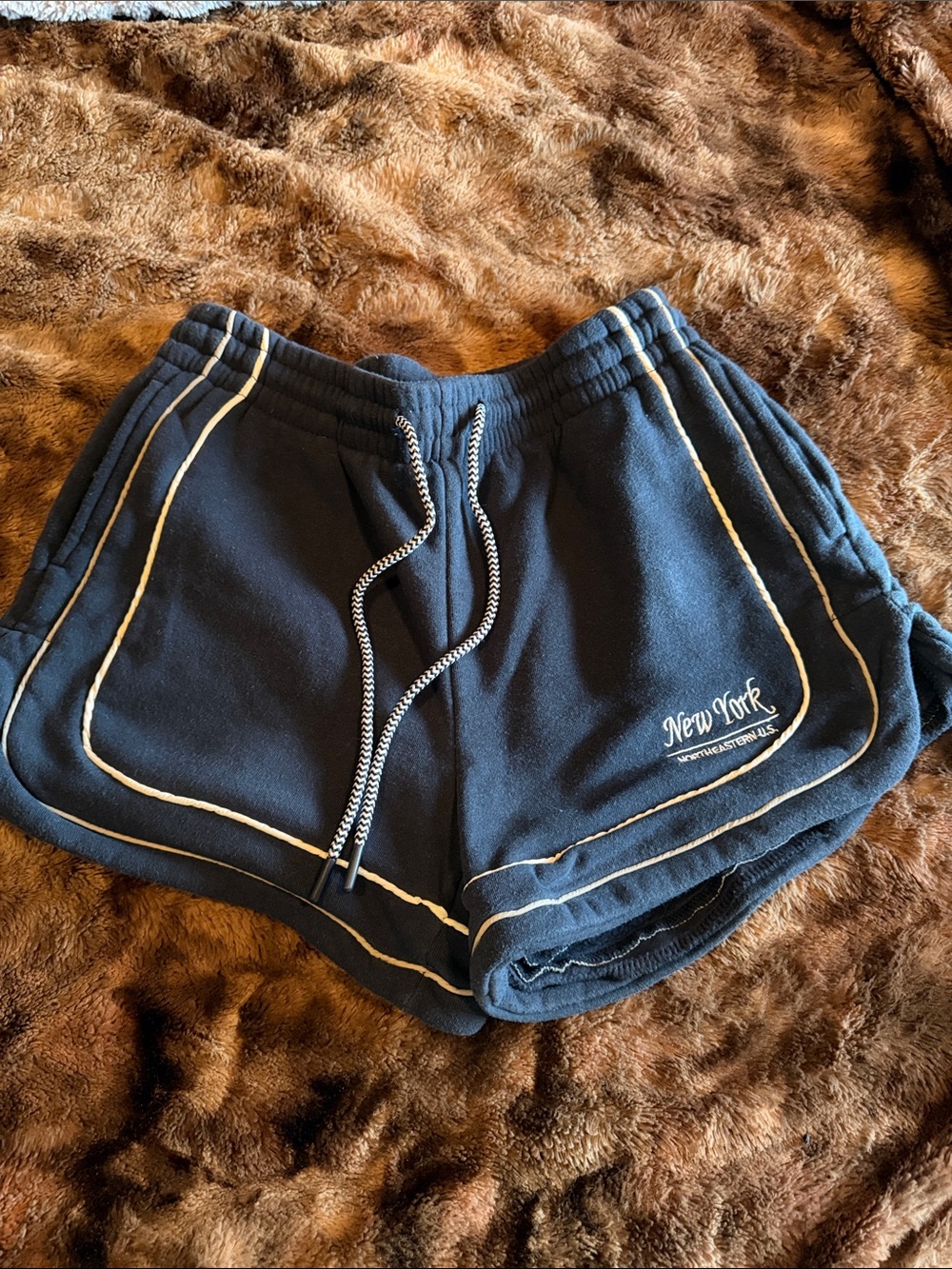 Women's Navy Athletic Shorts with Contrast Piping- Super Comfortable